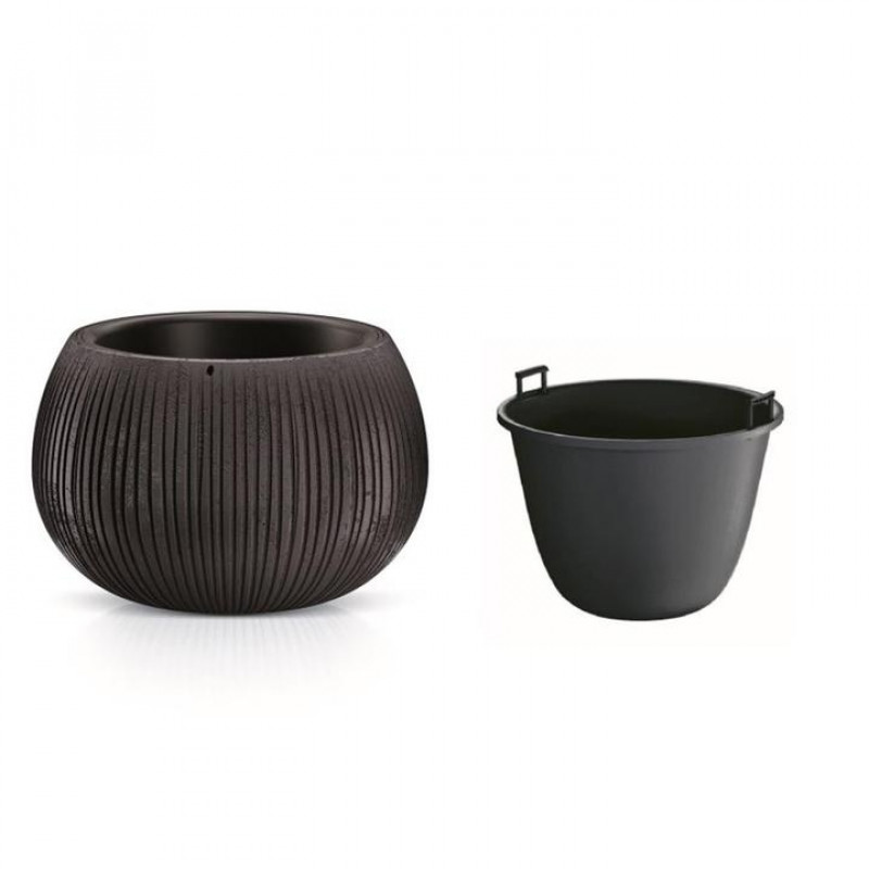 Prosperplast Puķu pods Beton Bowl 16x24cm, pelēks