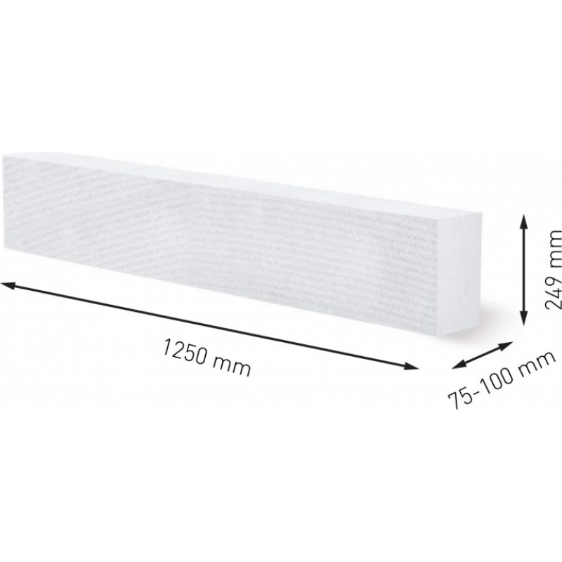 Ytong Pārsedze starpsienu atverēm YD (garums 1250 mm)