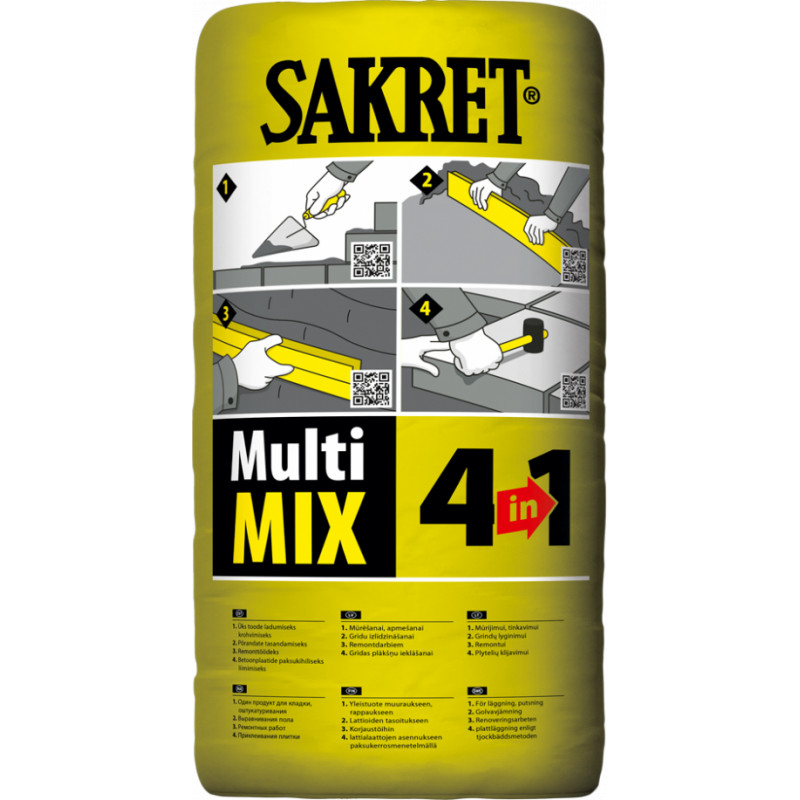 Sakret Universālā java SAKRET MultiMix 4in1 25KG - gab