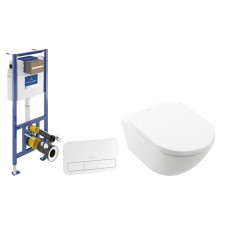 Villeroy & Boch komplekts- pods ar QR/SC vāku Subway 3.0, rāmis ViConnect, taustiņš (balts) (4670TS01+92099600+92249