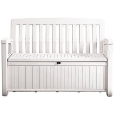 Dārza krēsls - mantu kaste PATIO BENCH 227L, balts / gab