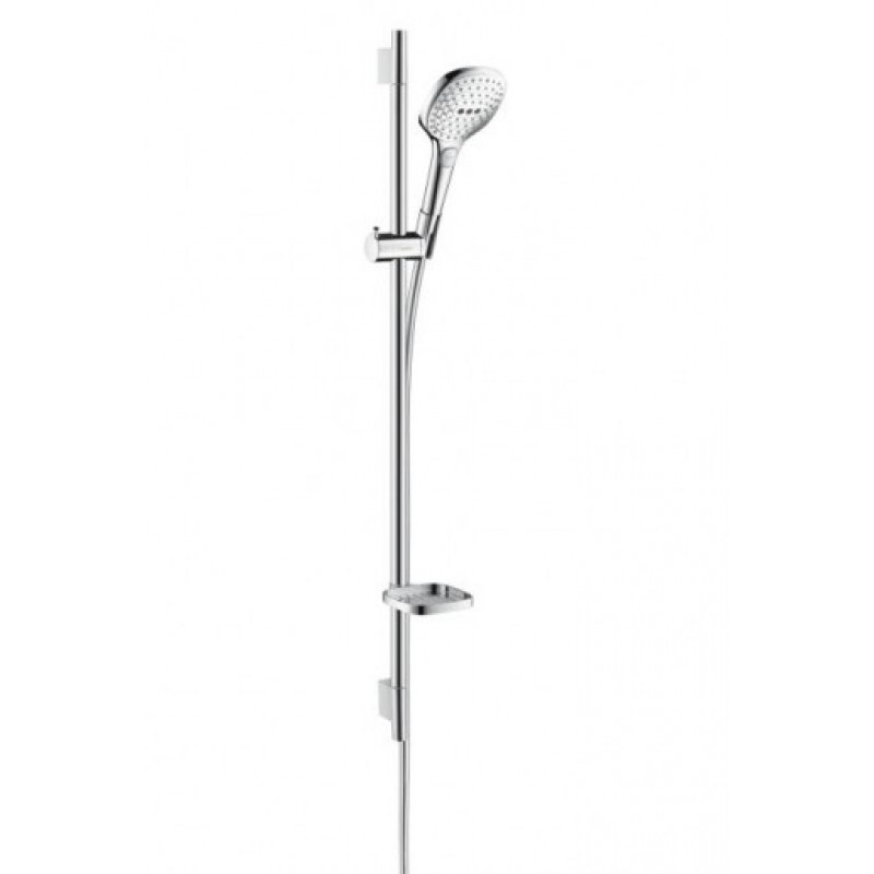 Hansgrohe rokas dušas komplekts Raindance Select E 120 3jet Unica`S Puro, 900 mm, balts/hroms