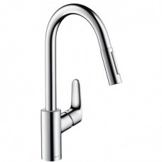 Hansgrohe virtuves izlietnes maisītājs ar izvelkamu dušu Focus M41 240 2jet, hroms