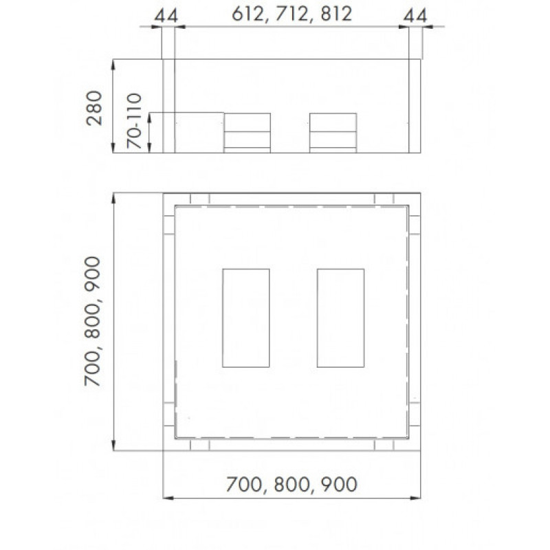 Schedpol dušas paliktņa poresta Sofia 700-900x700-900 mm