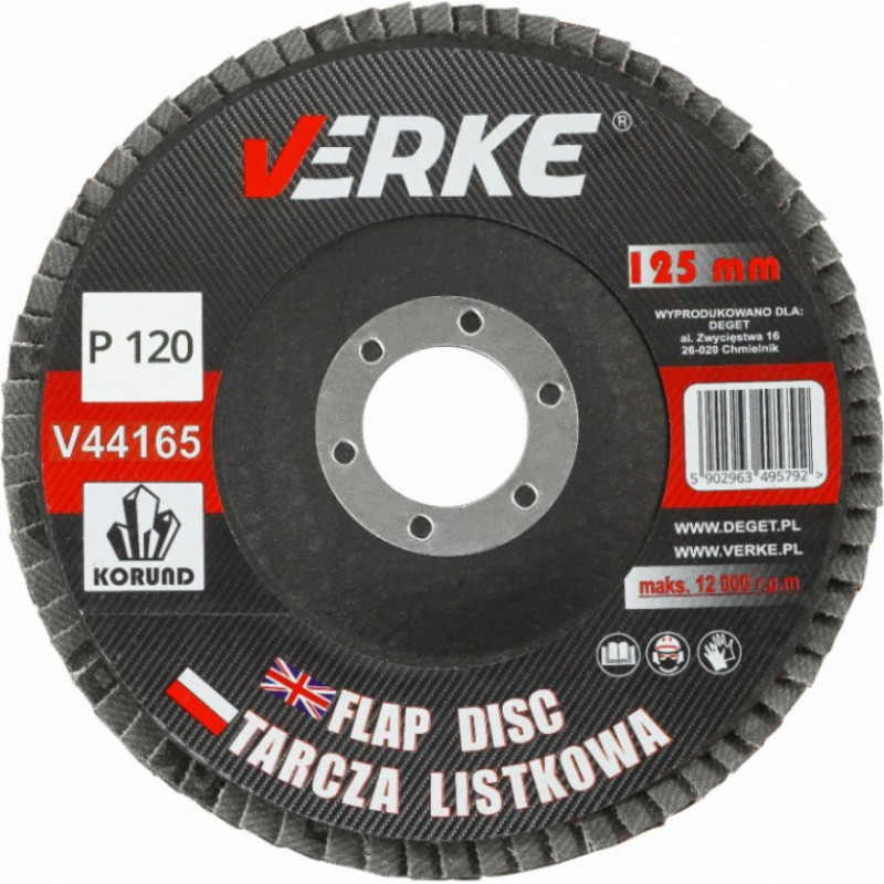 Verke Slīpējamais disks lapiņu 125mm G120 Standard V44165 VERKE