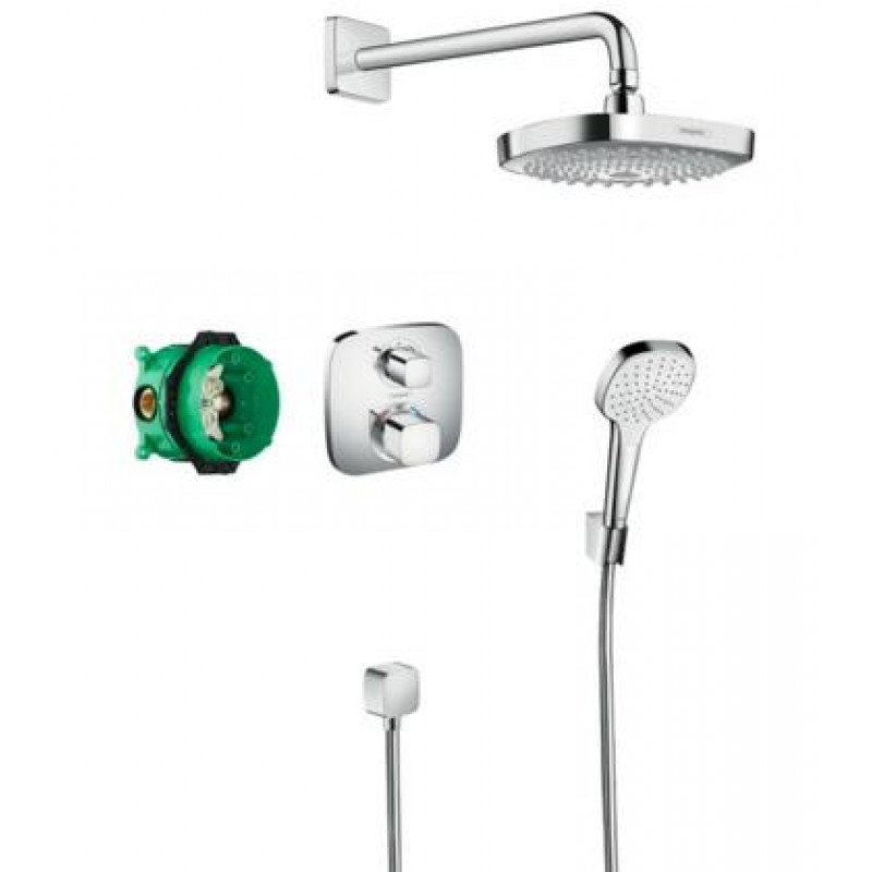 Hansgrohe dušas sistēma Design ShowerSet ar iebūvēto termostatu Ecostat E/Croma Select E, hroms