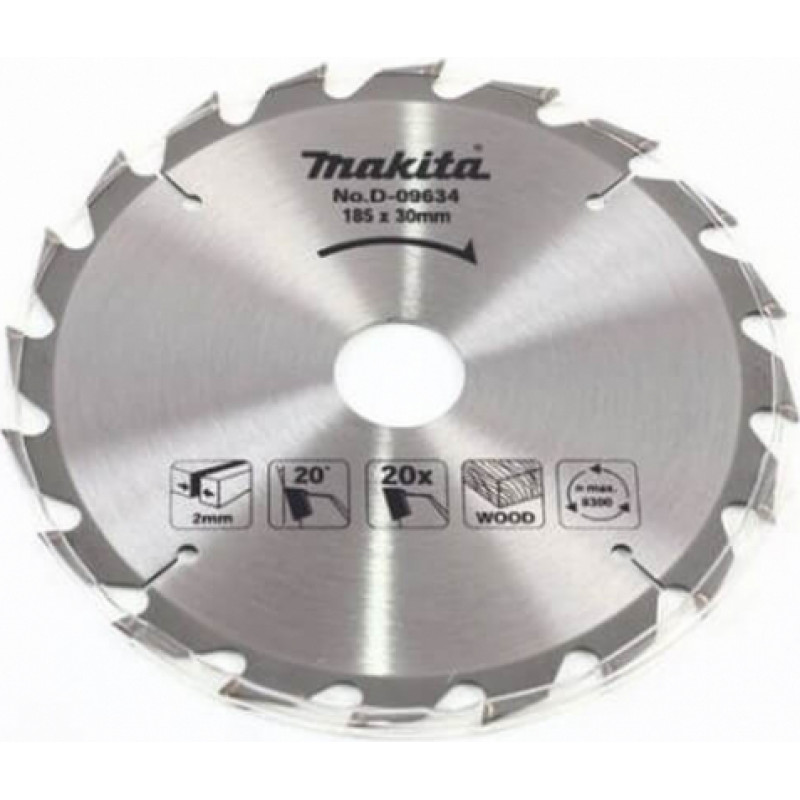 Makita Accessories Zāģripa kokam MAKITA 185x30/20/16x2,0 mm 20T