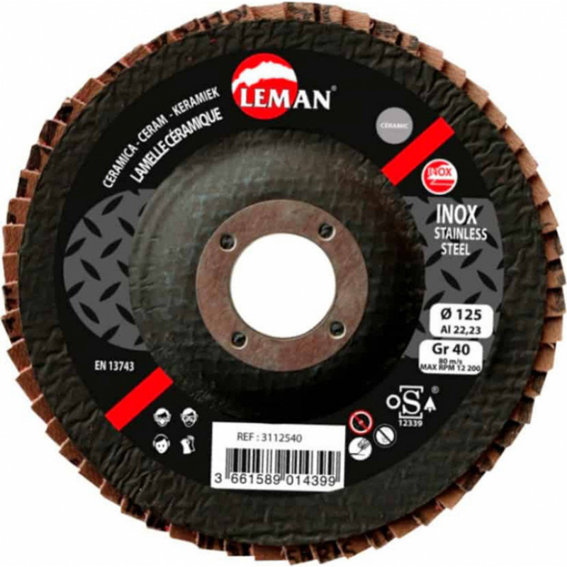 Leman Slīpējamais disks lapiņu 125mm G40 keramika Leman