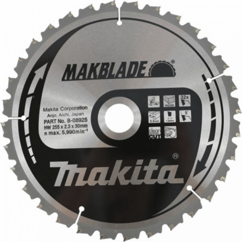 Makita Accessories Zāģripa MAKITA Makblade 255x30x2,3mm 32T 5°