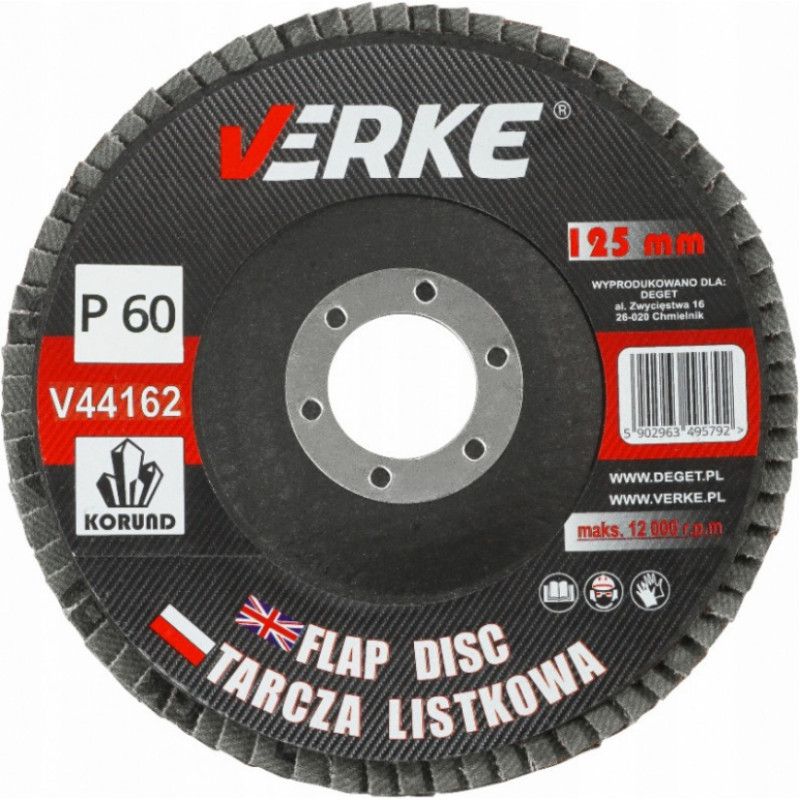 Verke Slīpējamais disks lapiņu 125mm G60 Standard VERKE