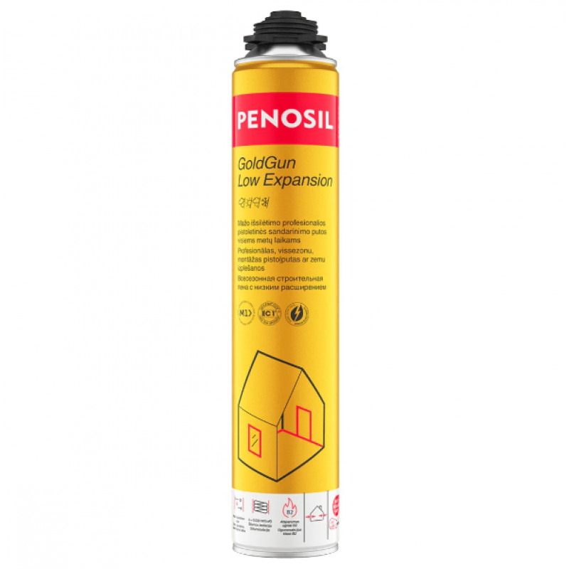 Penosil GoldGun Low Expansion All Season Profesionālās PU putas ar zemu izplešanos 750ml